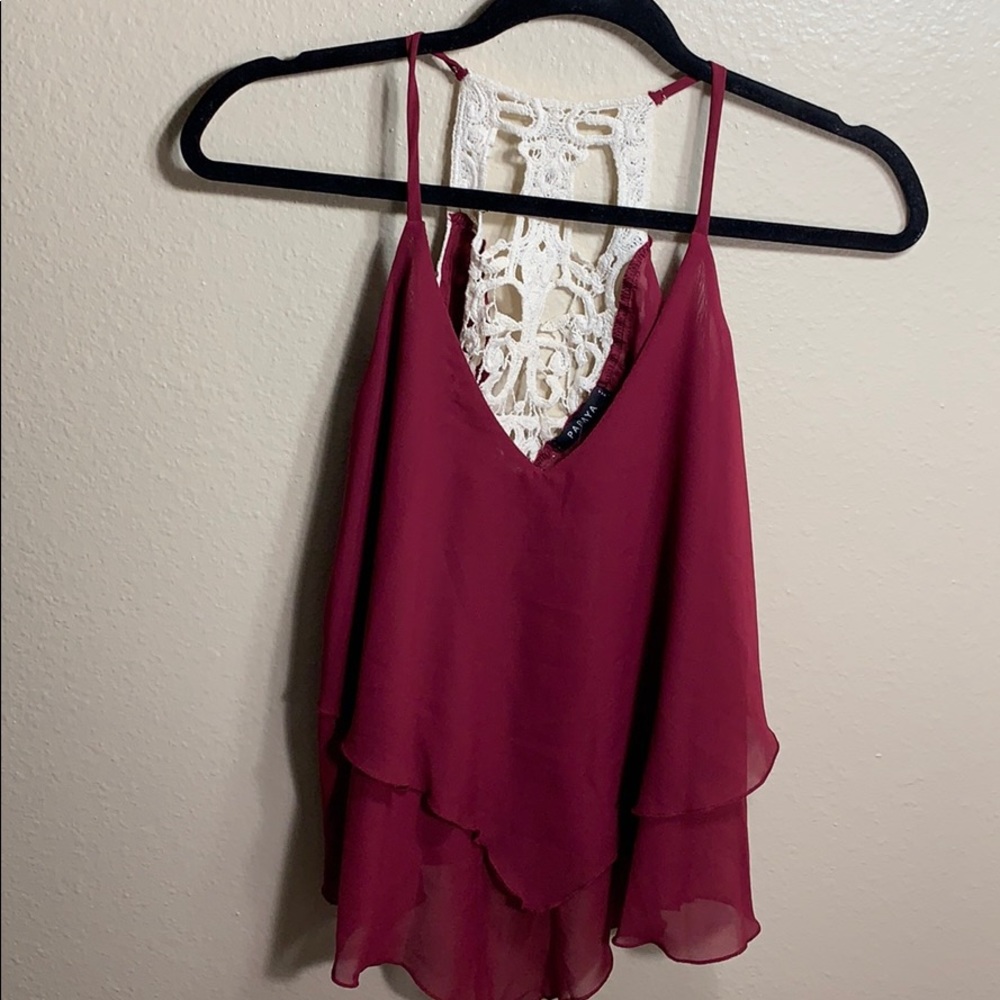 Maroon top
